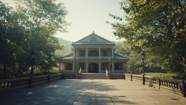 Nagasaki Club buildings interior and exterior, historical architecture showing weathered features, cultural heritage