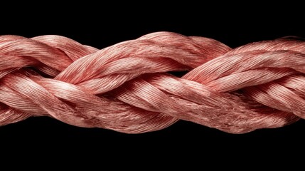 Medium view of copper braided wire shielding encasing a coaxial cable showcasing fine strands tightly woven for advanced electromagnetic interference protection.