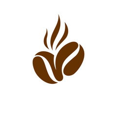 bean coffee icon. cafetaria logo classic