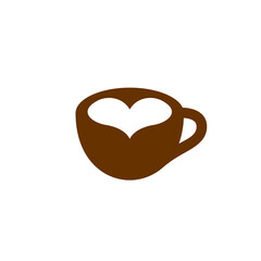 coffe love cup icon. logo coffee minimalist template