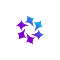 sparkles stars logo icon abstract purle