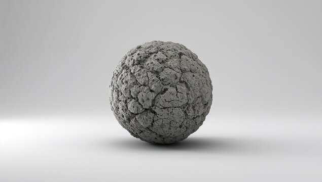 White background with cement clinker nodule, a fundamental component for cement production, building materials, Earth Day