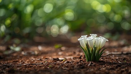 Cephalotus follicularis white pitcher plant, native Australian species, highlighting perennial inflorescence, plant identification