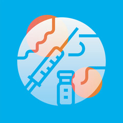 vaccination glassmorphism illustration. Transparency blur elements