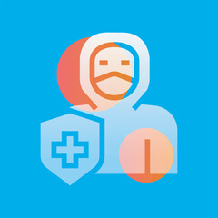 Biosafety glassmorphism illustration. Transparency blur elements.