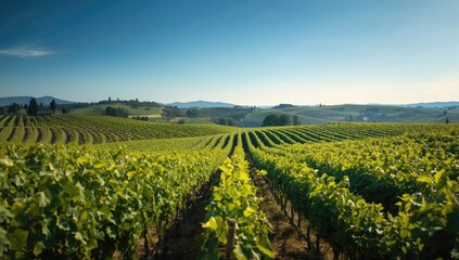 Fresh green grapes clustered on vines during late summer, illustrating vineyard cultivation