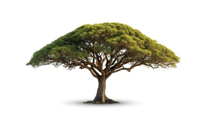 Isolated sweet chestnut tree on white background, suitable for editorial header or UI backdrop