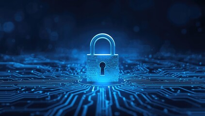 A security lock with a keyhole integrated into circuit lines illustrating data protection measures, Data Privacy Week