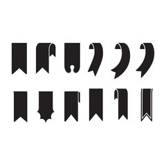 A collection of Floating Bookmark Ribbon Icon.