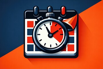 Obraz premium Innovative time management calendar with stopwatch symbolizing productivity techniques and efficiency methods for maximizing performance and goal accomplishments