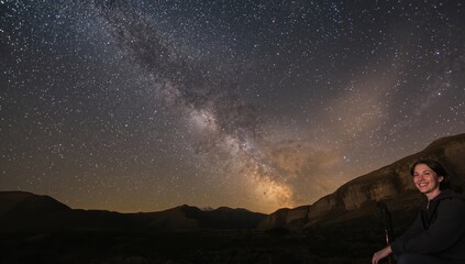 Starry night sky over Central New Zealand capturing celestial alignment for astronomical observation
