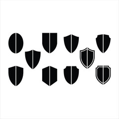Abstract Shield Split Into Two Halves Icon vector illustration.
