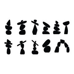 Gravity-Defying Balance Stone Icon set.
