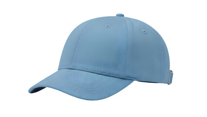 Light Blue Sport Baseball Cap with Silver Buckle Isolated on White