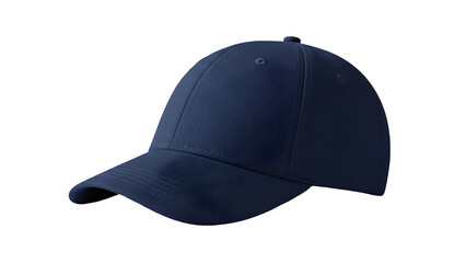Blank Navy Blue Baseball Hat Template Isolated on White Side View