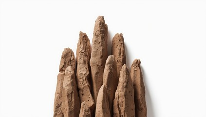 Natural brown cliff rocks with jagged edges, highlighting geological formation and erosion processes