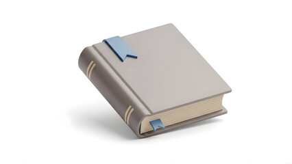 Closed Book Illustration - 3D closed book isolated on white background, representing education, knowledge, reading, and learning resources.