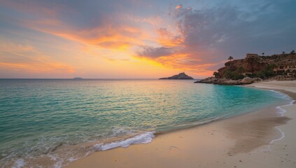 Secluded blue water bay with rocky shoreline, highlighting erosion vulnerability
