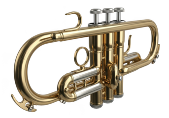 Gold and silver cornet trumpet