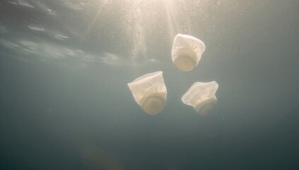 White bubbles beneath water surface, useful as a background for layouts or informational graphics, focusing on clarity and simplicity