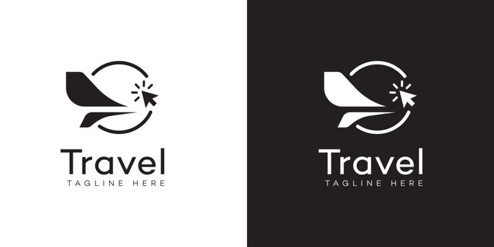 Digital Travel Agency Logo  Online Booking Design Concept
