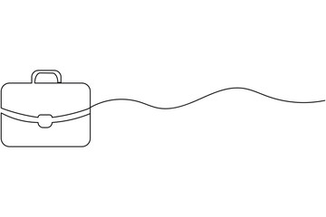 Obraz premium Minimalist continuous line drawing of a business briefcase symbolizing professional career