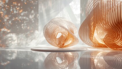 Bright geometric shapes forming a vibrant backdrop for editorial headers and content sections