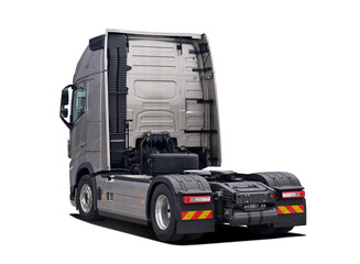 Large modern truck on a white background, back view