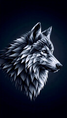 A polygonal wolf artwork, Ai generated image