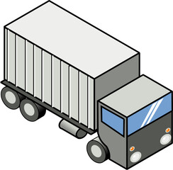 Isometric Truck Vector Illustration