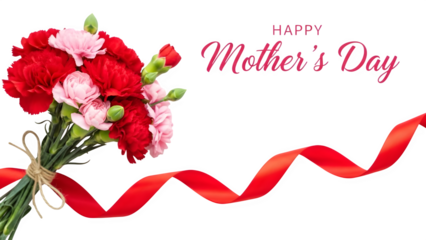 Happy mother's day flowers isolated on transparent background
