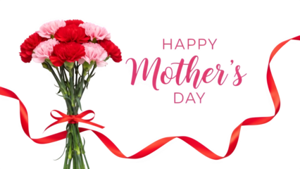 Happy mother's day bouquet of flowers isolated on transparent background