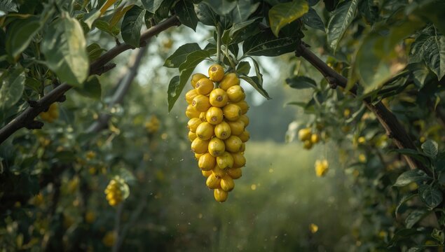 Cluster of Celastrus orbiculatus fruits, invasive plant characteristics in ecological management