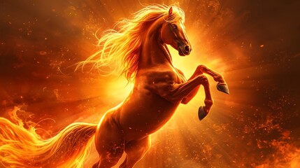  a majestic fire horse from the Chinese zodiac