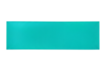 A straight strip of teal textured grosgrain fabric ribbon banner isolated on a clean white or transparent background.