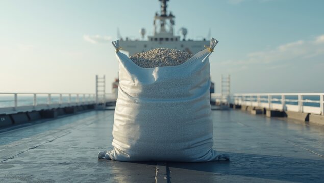 Chemical cargo bag on supply vessels maindeck for hazardous waste disposal, highlighting environmental compliance