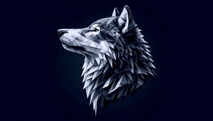 A polygonal wolf artwork, Ai generated image