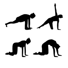 yoga silhouette. yoga pose. yoga asana. fitness silhouette. workout exercise. stretching body. meditation pose. female yoga. healthy lifestyle. wellness concept. balance posture. flexibility training.