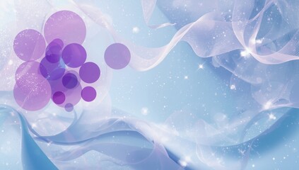 Purple circle pattern with floating particles, suitable for editorial headers or graphic design, Earth Day