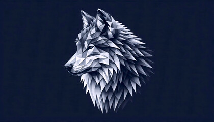 A polygonal wolf artwork, Ai generated image