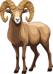 Bighorn Sheep Vector on Transparent Background
