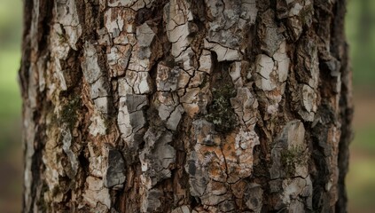Fototapeta premium Cork tree bark with rough surface and layered pattern, demonstrating natural growth, World Environment Day