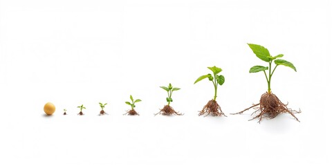 Seedling emergence from soil depicted in a minimalistic style ideal for botanical reference backgrounds