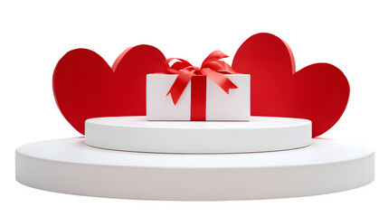 Valentine's Day Gift Presentation 3d rendered, isolated on transparent background