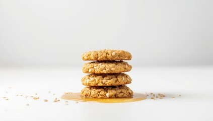 Vegetarian oat and sesame seed cookies, suitable for health-conscious diets