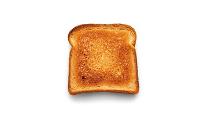 Detailed view of toasted bread slices on a white surface highlighting crusty exterior, ideal for food catalog