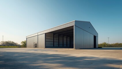 Industrial metal building for storage purposes with a focus on structural durability and security, Earth Day