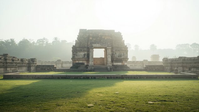 Remnants of a 5th-century capital city structure at Mansar, Maharashtra, India, emphasizing archaeological conservation