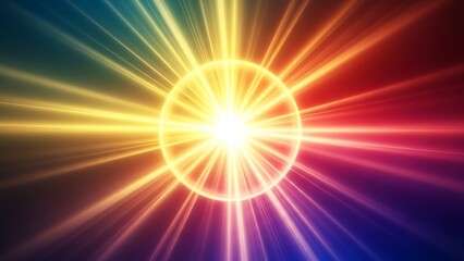 Obraz premium Radiant Light Burst Emanating from Luminous Sphere Abstract Design