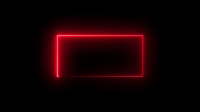 Neon Red Glowing Rectangle Light Box Abstract Digital Background Loop Animation neon light abstract background
